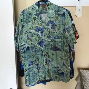 Pineapple, connection, light blue aloha, shirt, tropical print SzL